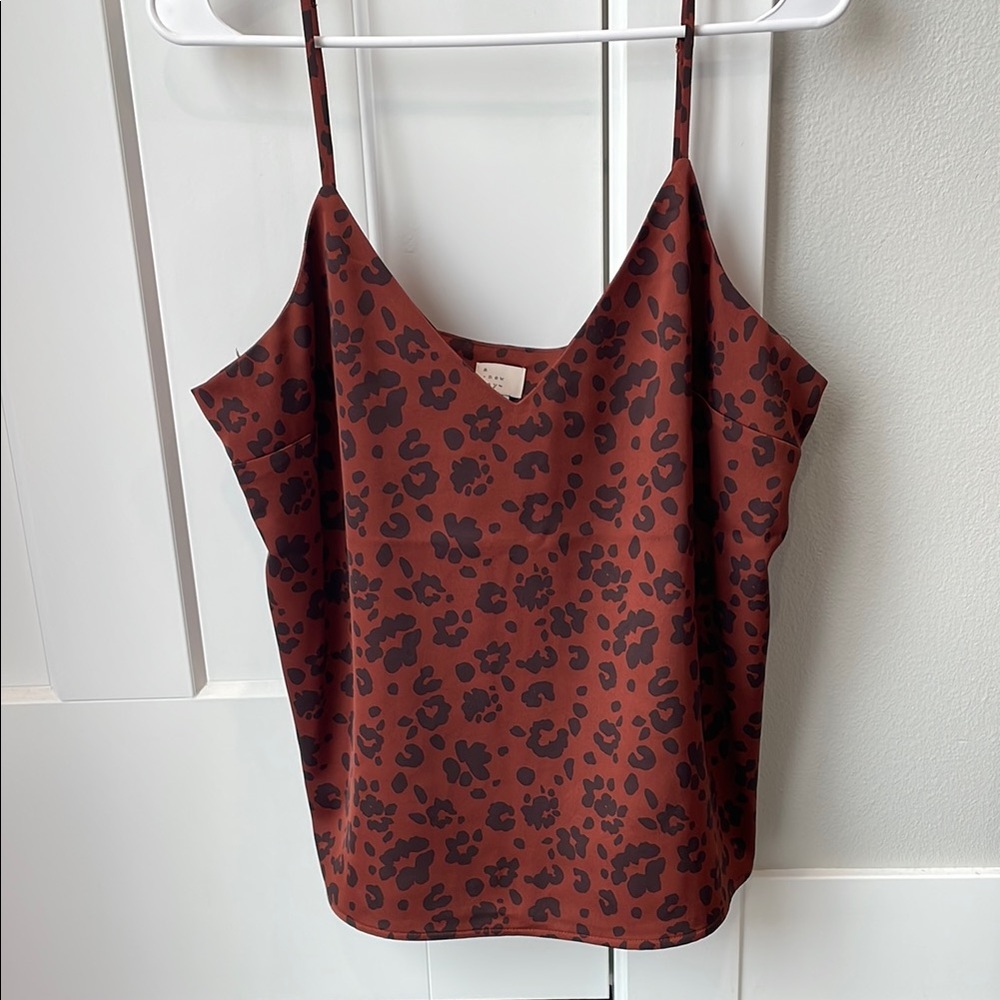 A New Day Leopard Print Brown Cami Top
